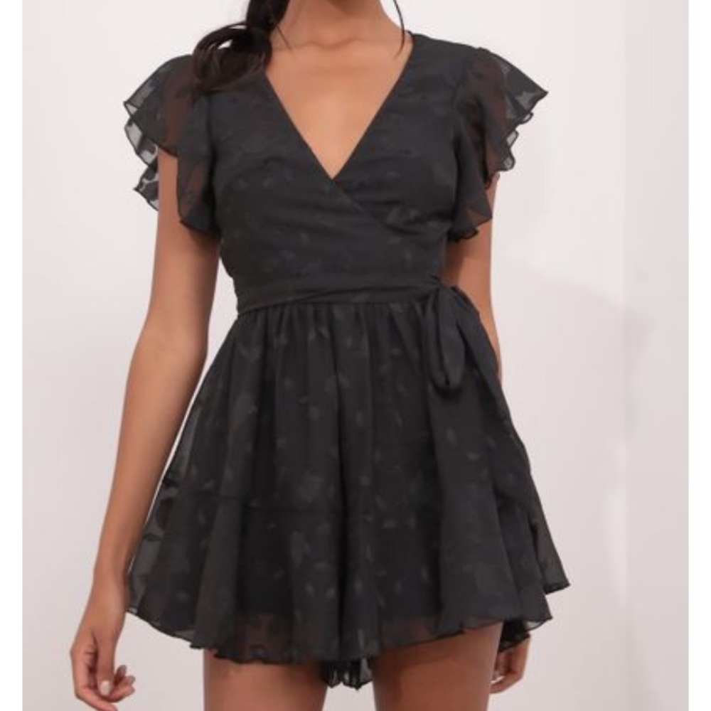 Lucy in the Sky Nikki Wrap Romper Floral  Chiffon